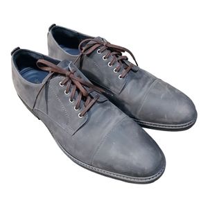 Cole Haan C28055 Grand OS Gray Leather Lace Up Oxford Cap Toe Shoes Mens 10.5